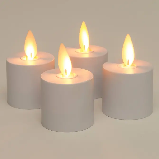 THEELICHT BEWEGENDE VLAM UITBREIDINGSET DIA 5X6CM WIT SET VAN 4 sfeer, Anna's collectiom, tuincentrumoutlet.com