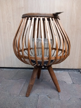 Theelichth marga nat.mat d27h38 brn - afbeelding 1