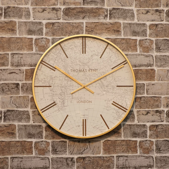 Klok World Traveller metaal Ø53CM crème, Thomas Kent, sfeer, www.tuincentrumoutlet.com
