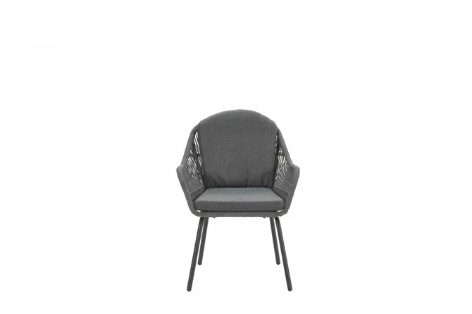 Triton dining stoel zwart grijs voorkant, Garden Impressions, tuincentrumoutlet.com