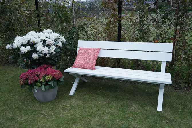 Tuinbank Crossway alu L160 cm wit mat sfeer, Vita, Tuincentrumoutlet.com