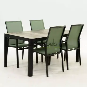 Tuinset Delia hoge rug amandel met Castilla 160cm tafel - afbeelding 2