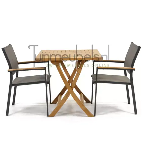 Tuinstoel Arezzo met Milton tafel vierkant 80, tuinmeubels.nl, foto 2