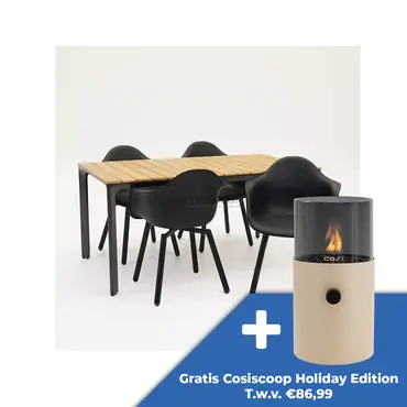 Tuinstoel Montreux zwart/zwart met Arezzo tafel 160 x 90 cm - afbeelding 1