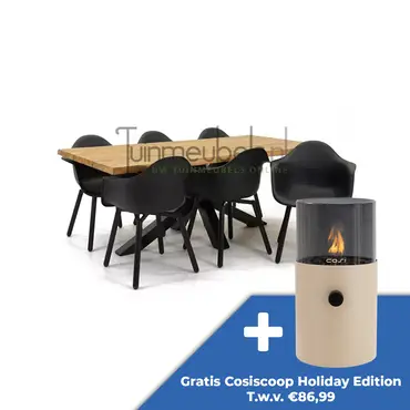 Tuinstoel Montreux zwart/zwart met Spectral tafel 200 cm