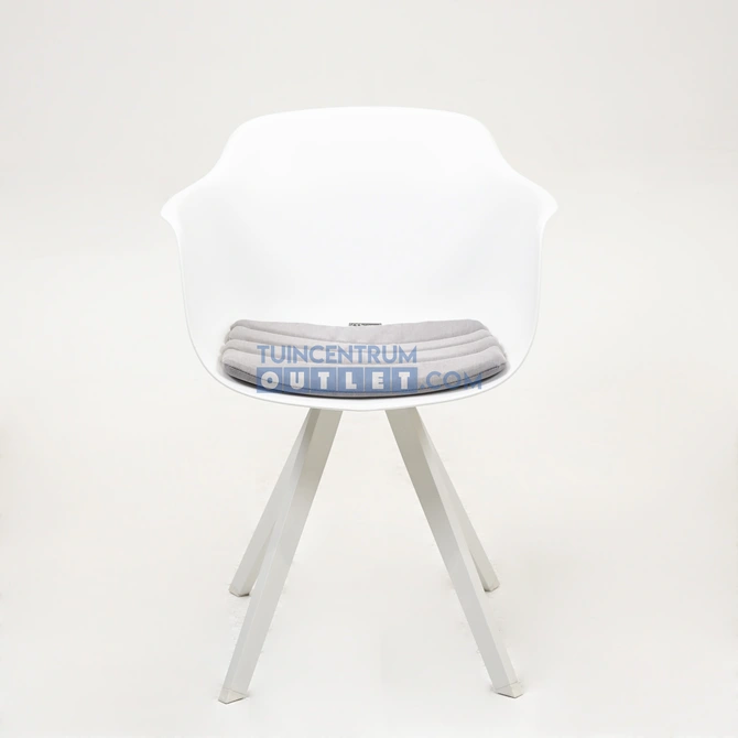 Tuinstoel Solid wit met kussen voor, 4 Seasons Outdoor, tuincentrumoutlet