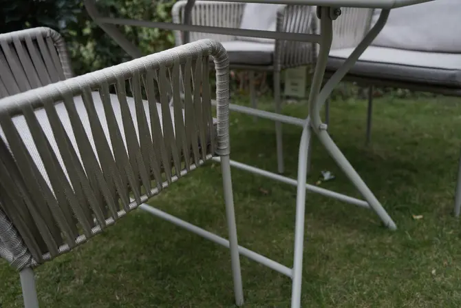 Tuinstoel Vita Gomez bruin staal rope stapelstoel buiten - afbeelding 7