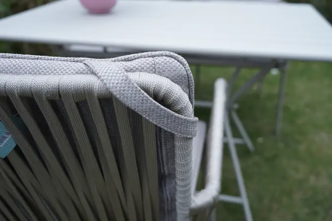 Tuinstoel Vita Gomez bruin staal rope stapelstoel buiten - afbeelding 8