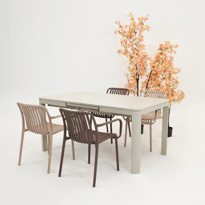 Tuintafel Alma 160/210x90 creme, Vita, Tuincentrerumoutlet