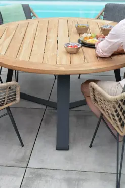 Tuintafel Basso Teak 130 cm Rond - afbeelding 2