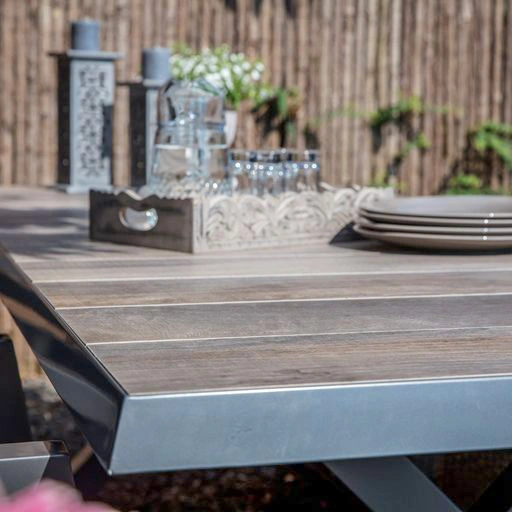 Tafel Castilla Negro met kruispoot 243x103cm, Lesli Living, Tuincentrumoutlet 3