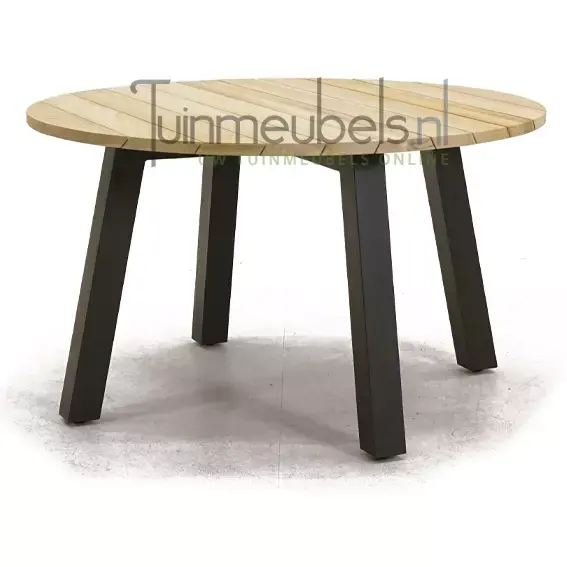 Tuintafel Derby teak 130 rond www.tuinmeubels.nl, foto 1