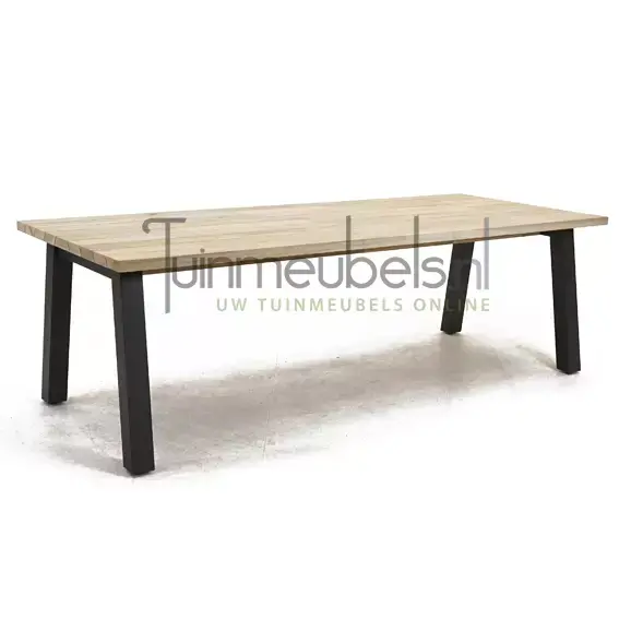 Tuintafel Derby teak 240 x 100 met aluminium poten www.tuinmeubels.nl, foto 1