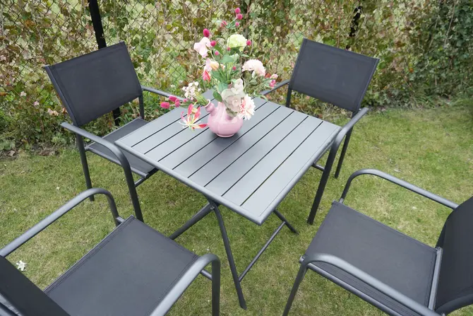 Tuintafel globe 70x70 grafiet sfeer, Vita, Tuincentrumoutlet