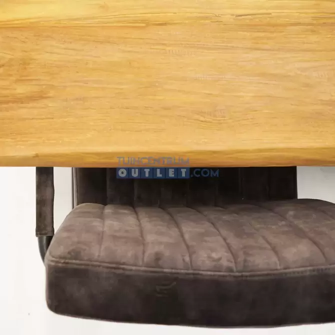 Tuintafel Spectral Ind teak 200x100 EKstoel Tate Antra 6x, closeup, tuincentrumoutlet.com