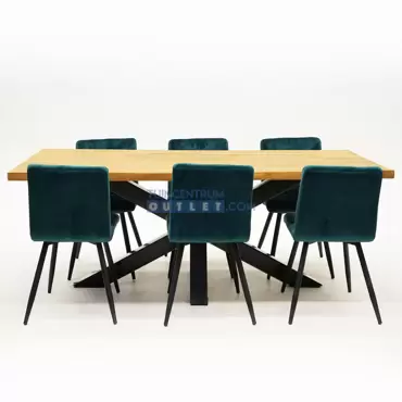 Tuintafel Spectral Ind teak 200x100 Stoel Stoel Velvet Opaalgroen 6x, horizontaal, tuinccentrumoutlet.com