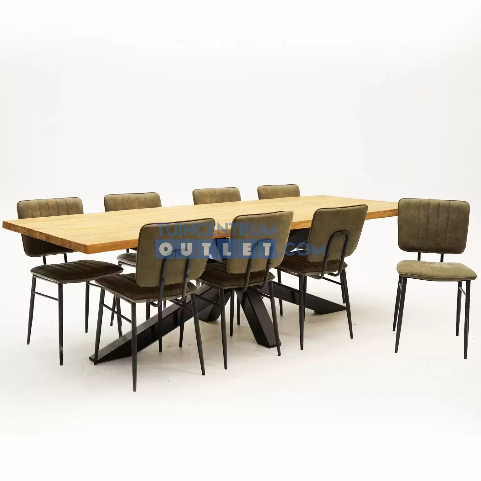 kapsel operatie ondanks Eetkamertafel Spectral indoor teak 260x100 + Olive Harvey stoelen -  Tuincentrum Outlet