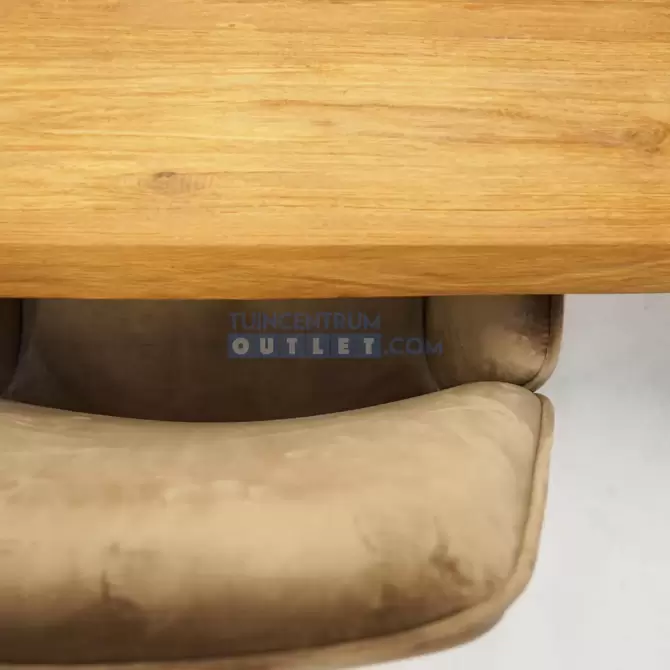 Tuintafel Spectral ind teak 260x100 Stoel Nova Taupe 8x, closeup, tuincentrumoutlet.com 