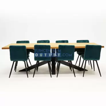 Tuintafel Spectral ind teak 260x100 Stoel Opaalgroen 8x, horizontaal, tuincentrumoutlet.com