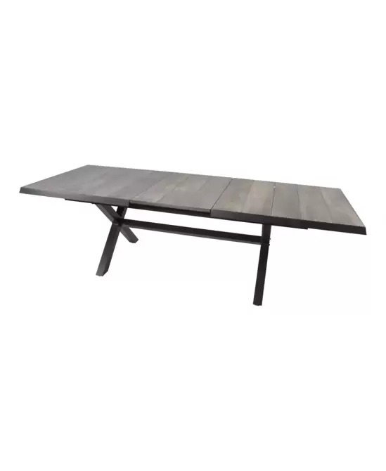 Tuintafel Uittrektafel Castilla Negro Kruispoot 204/264x102 cm Tafel Buiten Lesli Living - afbeelding 1