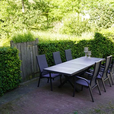 Tuintafel Uittrektafel Castilla Negro Kruispoot 204/264x102 cm Tafel Buiten Lesli Living - afbeelding 5