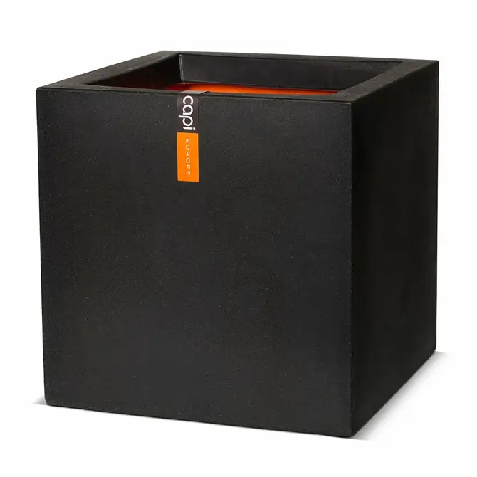 Planter square Smooth NL 40x40x40 black, Capi Europe, tuincentrumoutlet