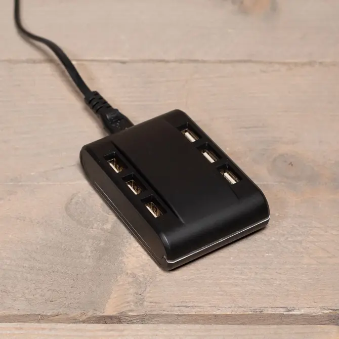USB OPLAADSTATION 6 INGANGEN ZWART, Anna's collection, tuincentrumoutlet.com