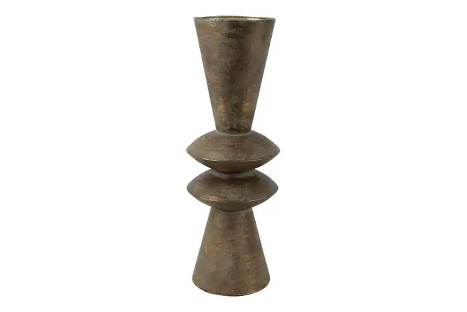 Vaas aron metaal ro 20x20x58cm goud, Countryfield, tuincentrumoutlet.com