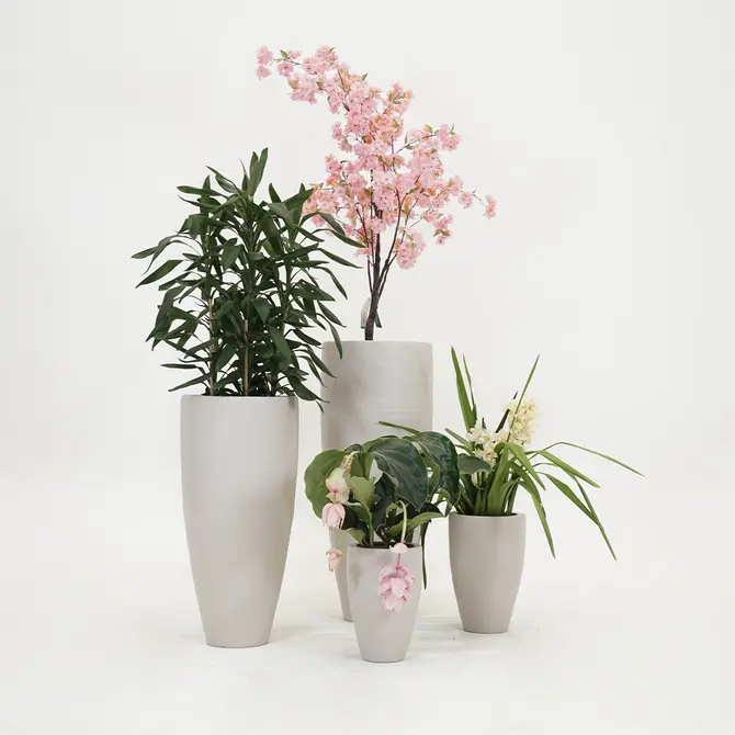 Vaas athene d37h80cm beige - afbeelding 4