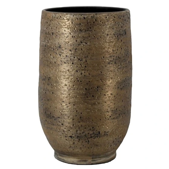 Vaas aveiro d26h40cm bruingoud, Floran, tuincentrumoutlet.com