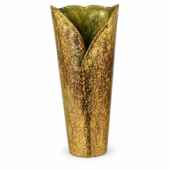 Vaas axana ro metaal 27x26x55cm goud, Countryfield, Tuincentrumoutlet