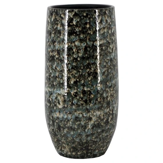 Vaas bejo d20h45cm blauw/zwart - afbeelding 1