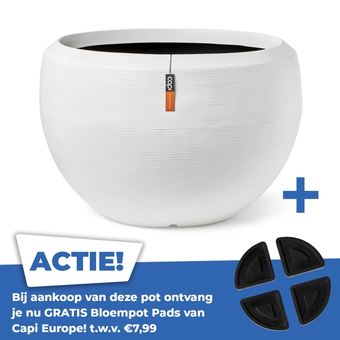 Vaas Bol Arc Granite 67x45 Wit - afbeelding 1