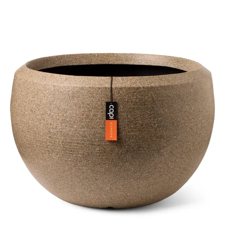 Vaas bol arc granite d177h120 taupe afbeelding