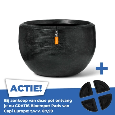 Vaas bol granite 177x120 zwart