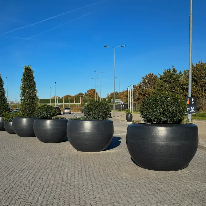 Vaas bol granite 177x120 zwart - afbeelding 4