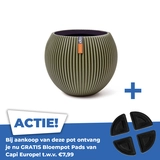 Vaas bol groove d10h9cm groen