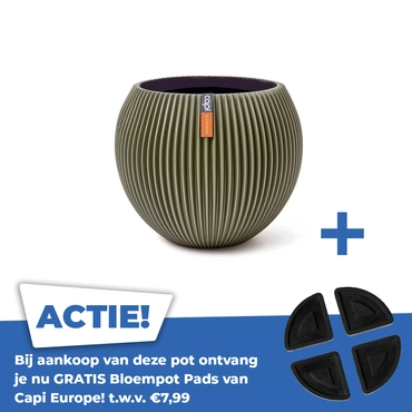 Vaas bol groove d10h9cm groen