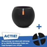 Vaas bol groove d10h9cm zwart