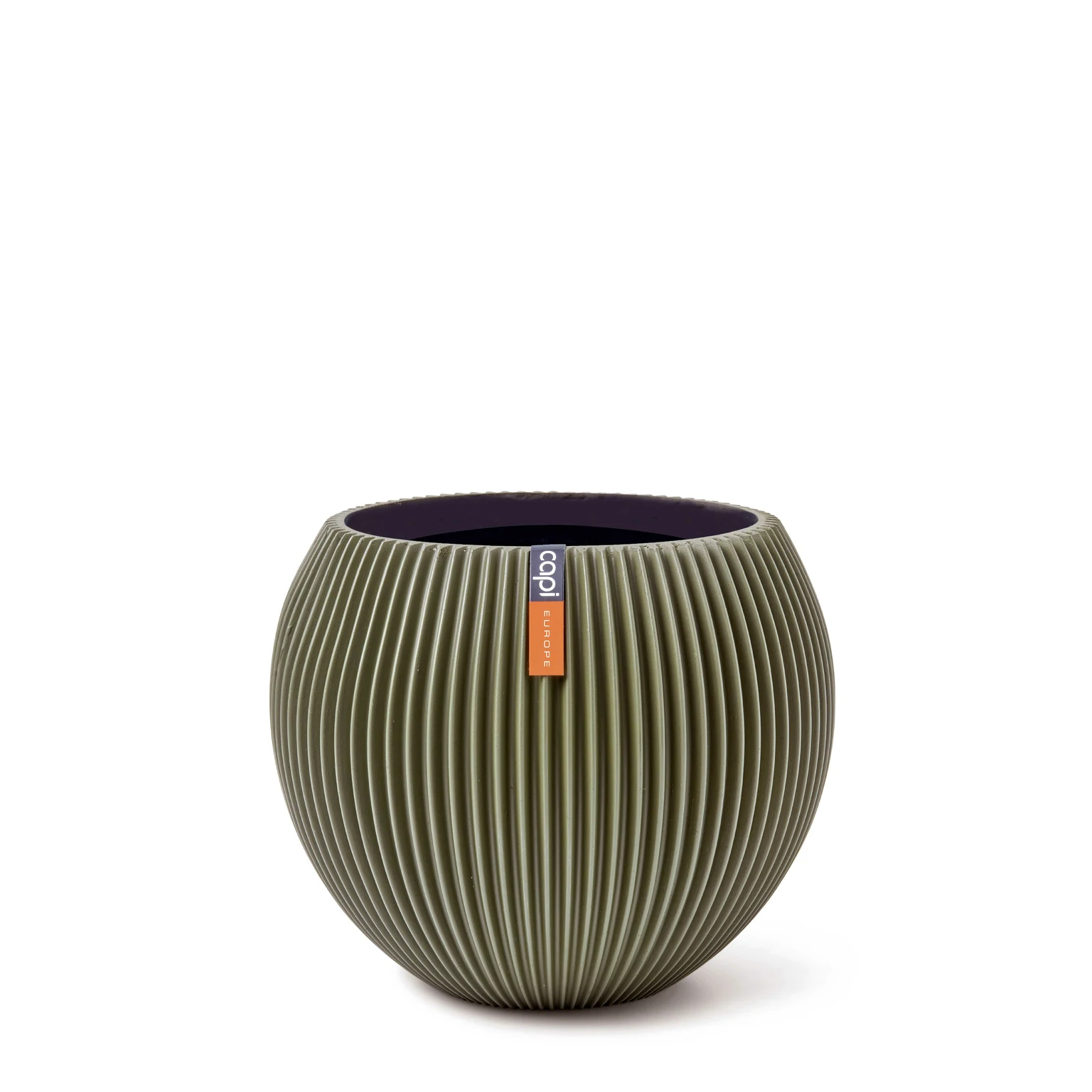 Vaas bol groove d29h26cm groen afbeelding