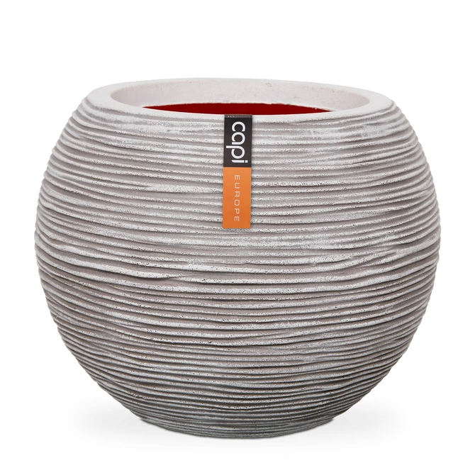 Vase ball Rib NL 40x32 ivory, Capi Europe, tuincentrumoutlet
