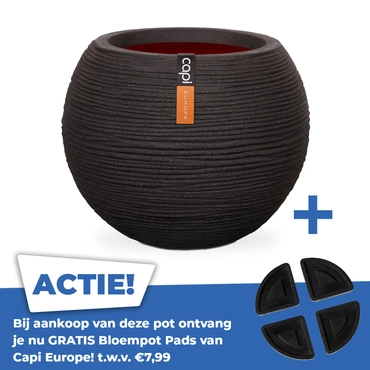 Vaas bol Rib NL 40x32 zwart