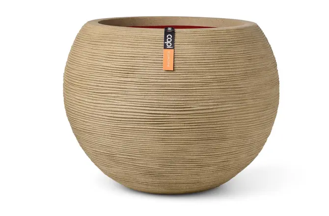 Vaas bol rib nl d40h32cm beige, Capi Europe, tuincentrumoutlet.com