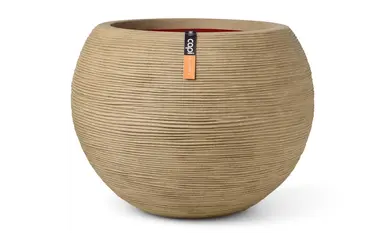 Vaas bol rib nl d40h32cm beige, Capi Europe, tuincentrumoutlet.com