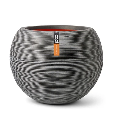 Vaas bol rib nl d62h48cm antraciet