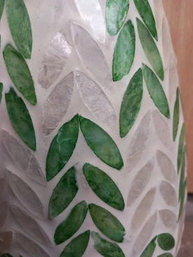 Vaas capiz d16h35cm groen - afbeelding 2