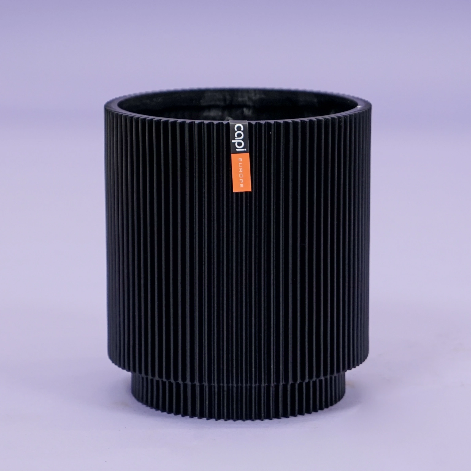 Vaas cilinder groove d11h12cm zwart afbeelding