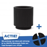 Vaas cilinder groove d19h21cm zwart