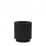 Vaas cilinder groove d19h21cm zwart, capi, www.tuincentrumoutlet.com