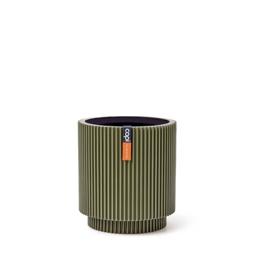 Vaas cilinder groove d8h9cm groen, capi, www.tuincentrumoutlet.com